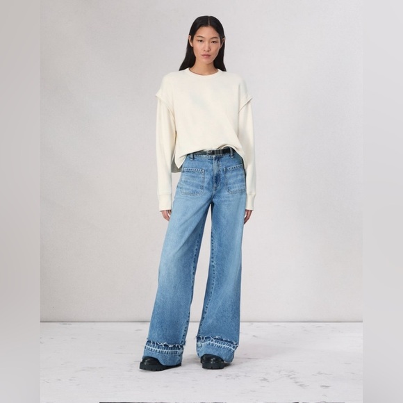 RAG & BONE NWOT Jo Cotton Blend Top in Ivory - Picture 5 of 12